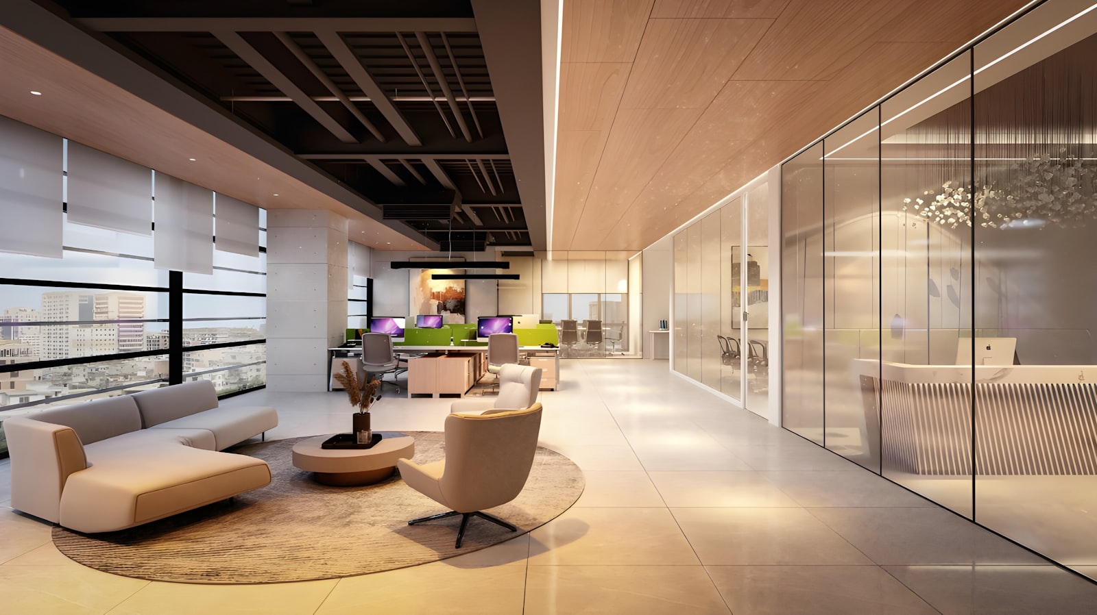 Elegant commercial office lounge interior